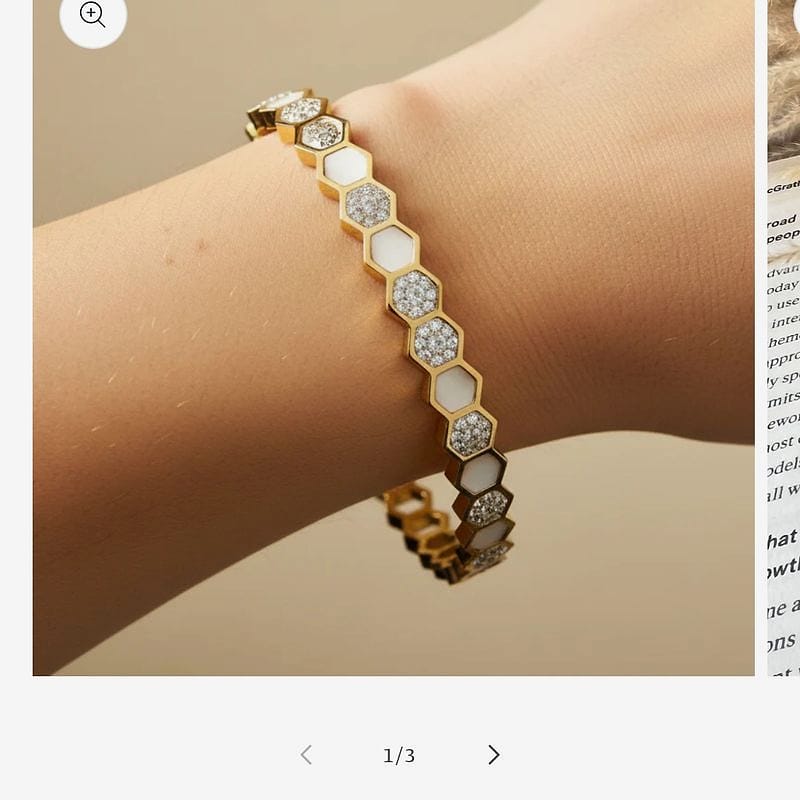 AD studded white Braclet - 2
