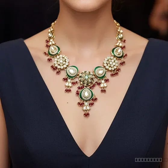 minakari sleek stone necklace