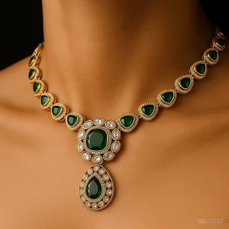 mint stone necklace set