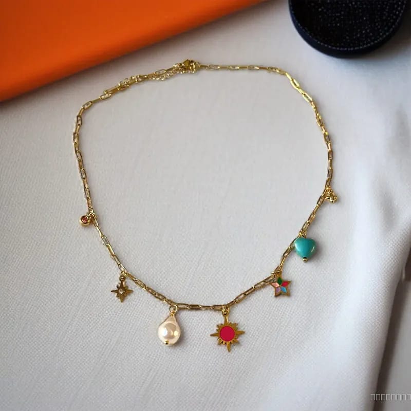 multicolor charm necklace