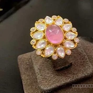 pink moissanite ring