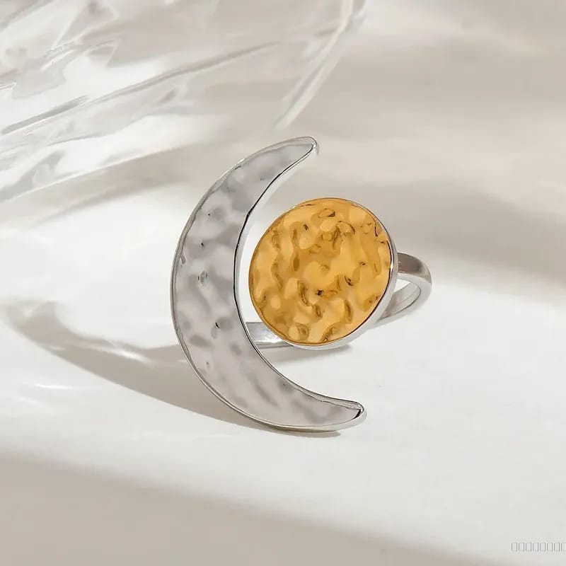 dual tone moon ring