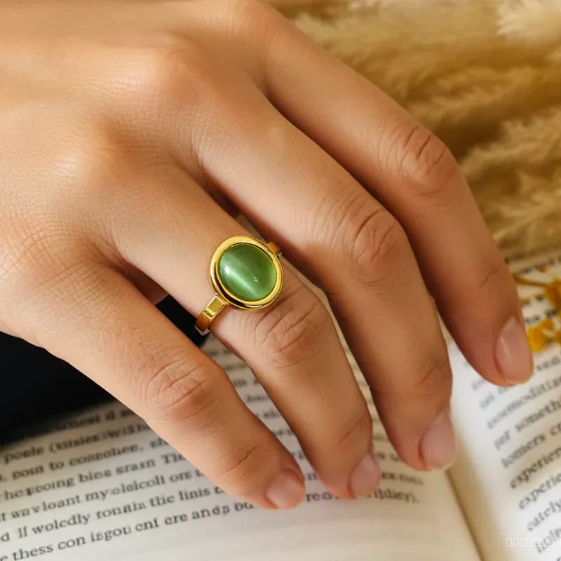 mint stone finger ring