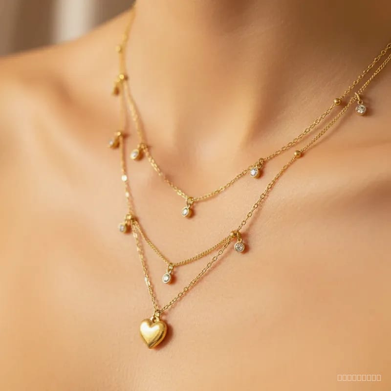 double layered  heart necklace