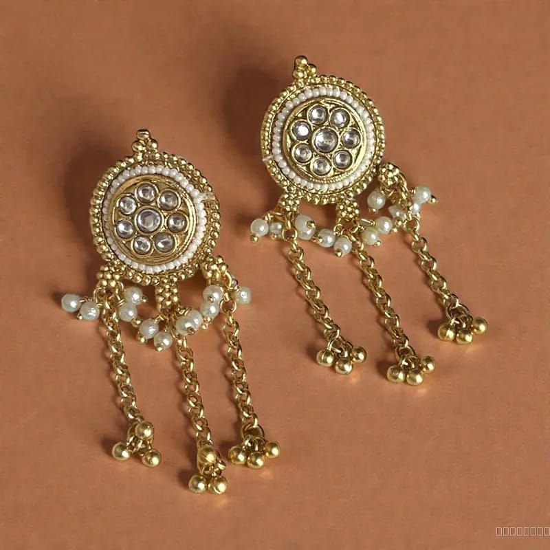 kundan drop earing