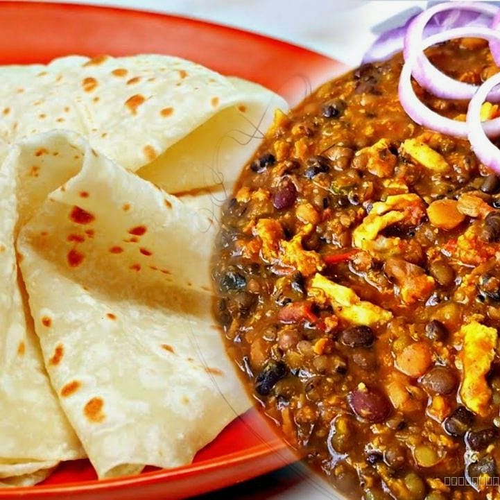 (Dinner)Mix Dal tadka with roti (4)