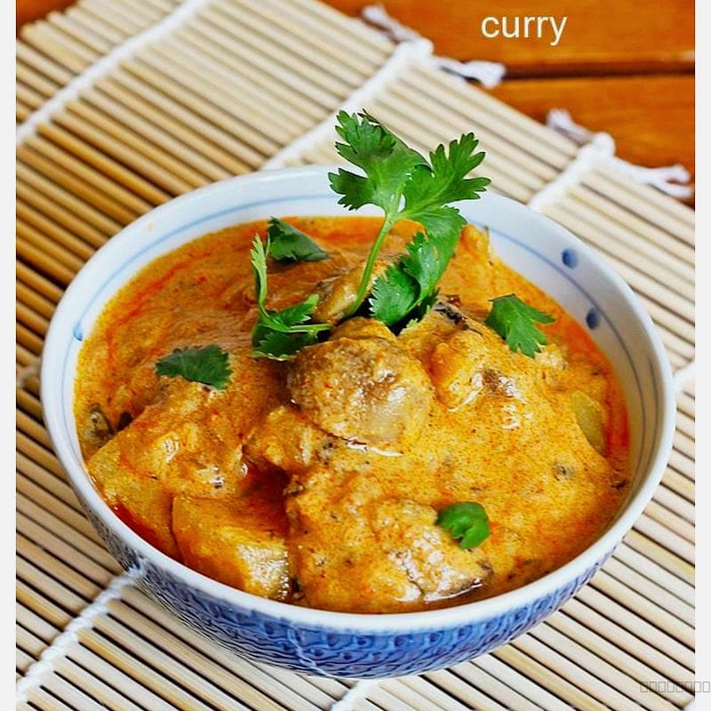 Potato mushroom curry 