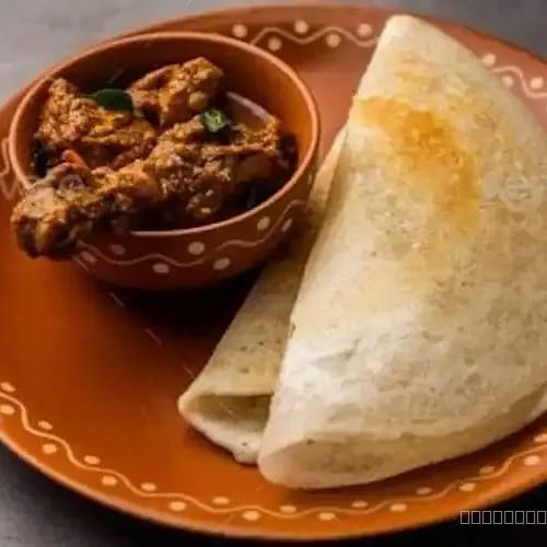 Chakuli pitha(4) and chicken curry 